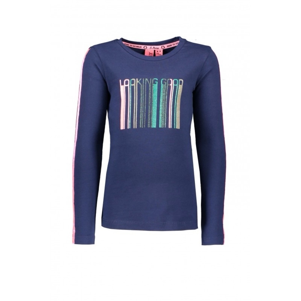 B.Nosy Girls Blue and Pink Long Sleeve Tees with Graphic Designs